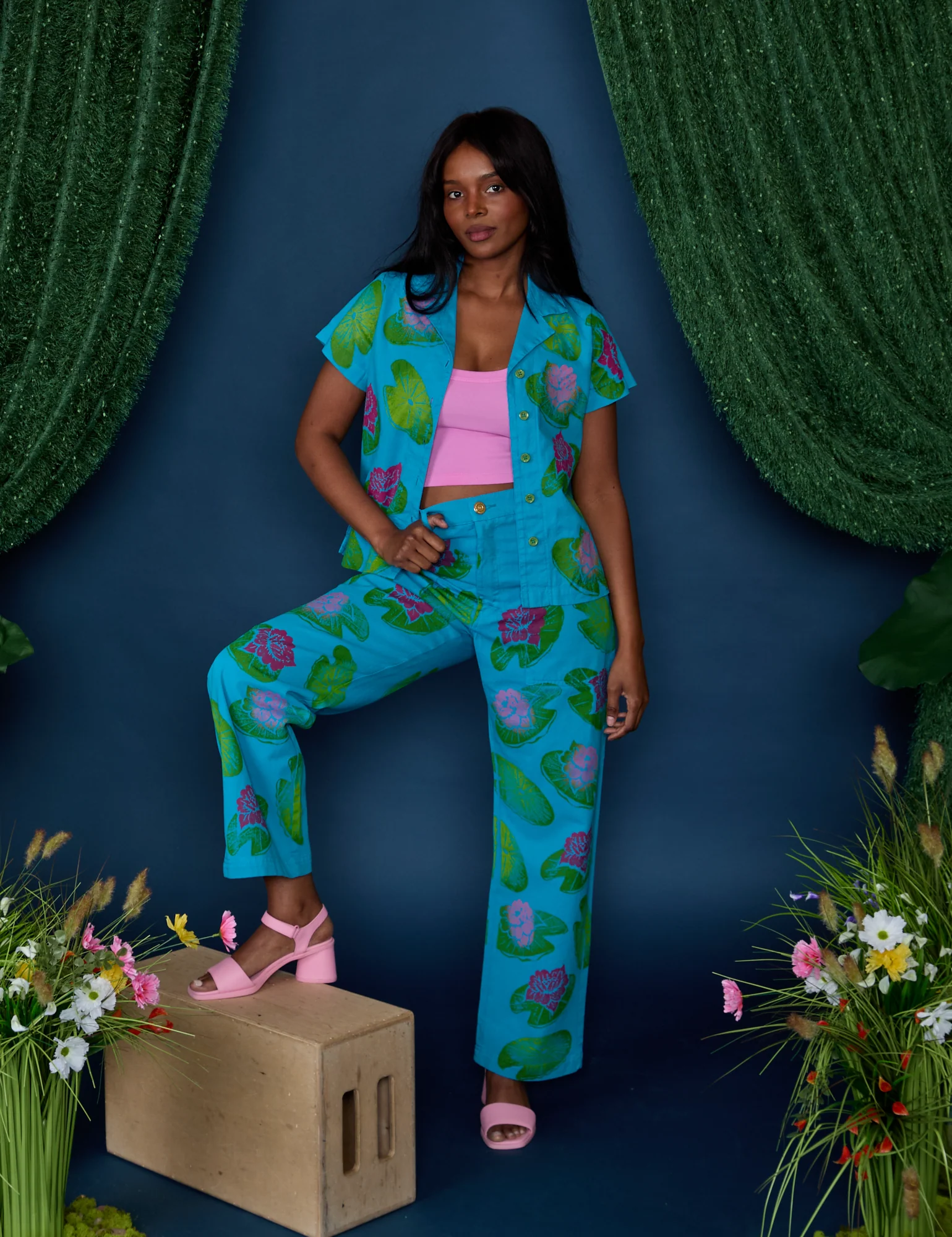 Paintstamped Work Pants - Lilypad *FINAL SALE* - Image 8