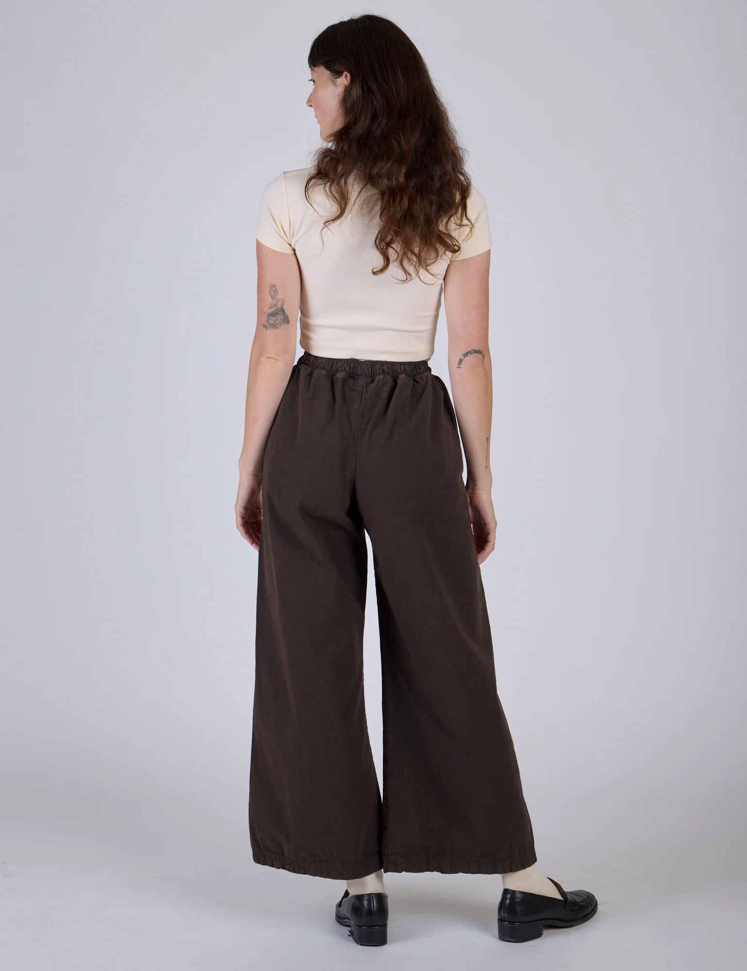 Pleated Pull-On Pants - Espresso Brown - Image 8