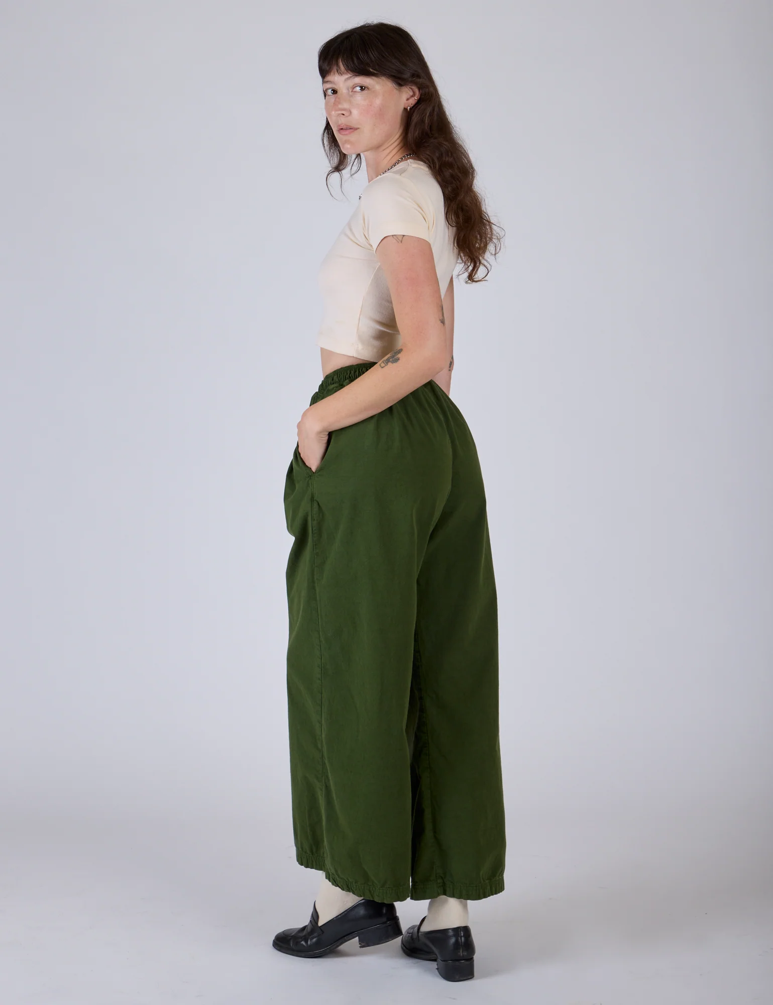 Pleated Pull-On Pants - Evergreen - Image 12