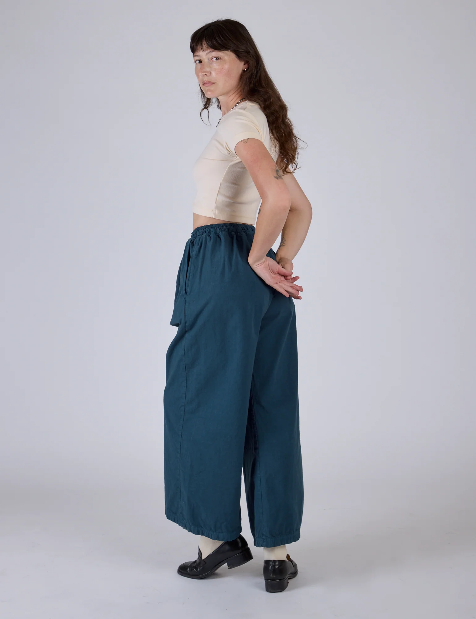 Pleated Pull-On Pants - Lagoon - Image 14
