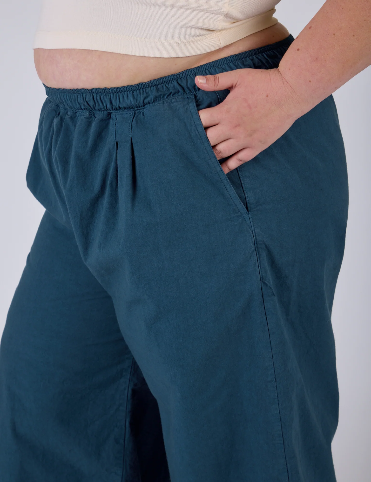 Pleated Pull-On Pants - Lagoon - Image 5
