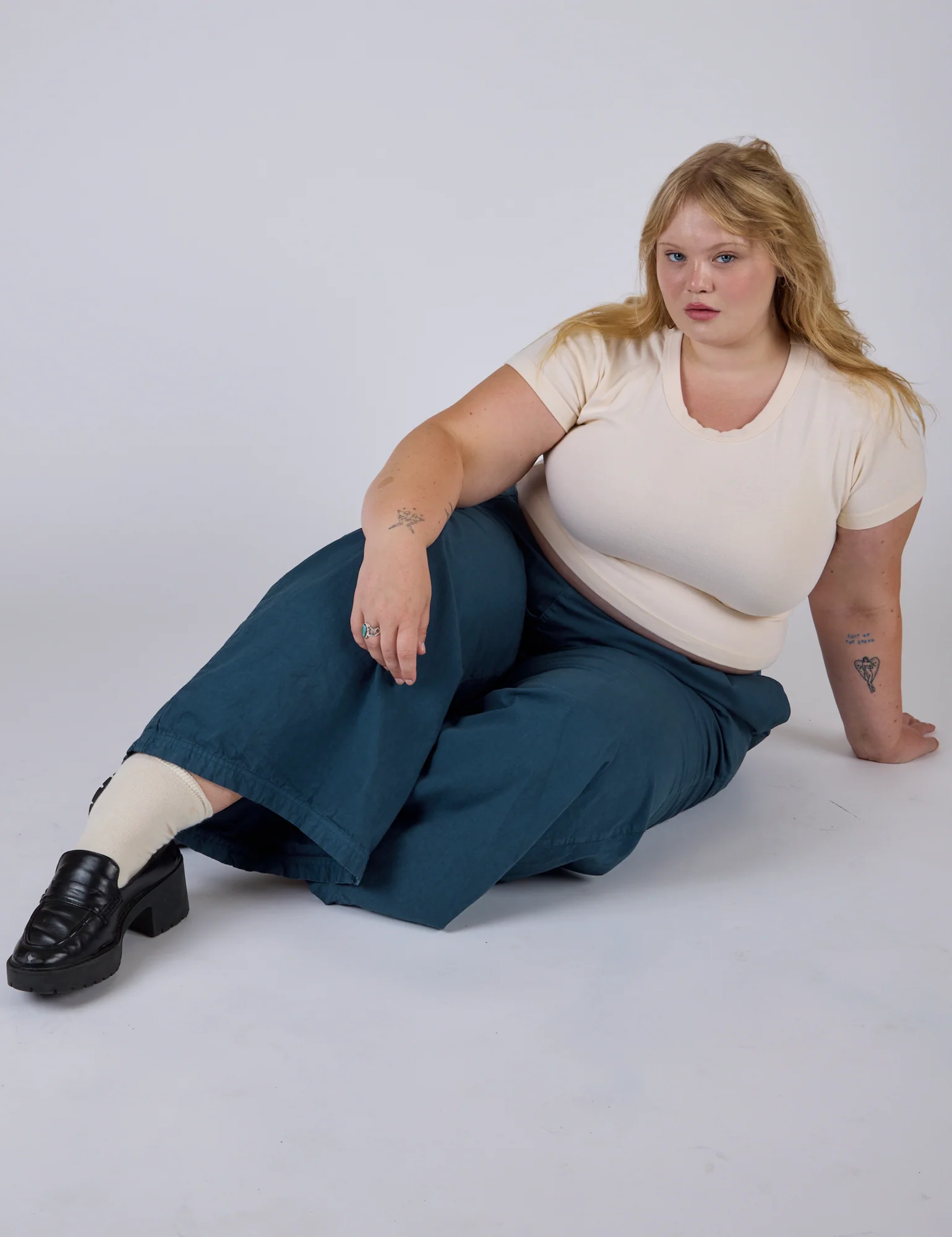 Pleated Pull-On Pants - Lagoon - Image 7