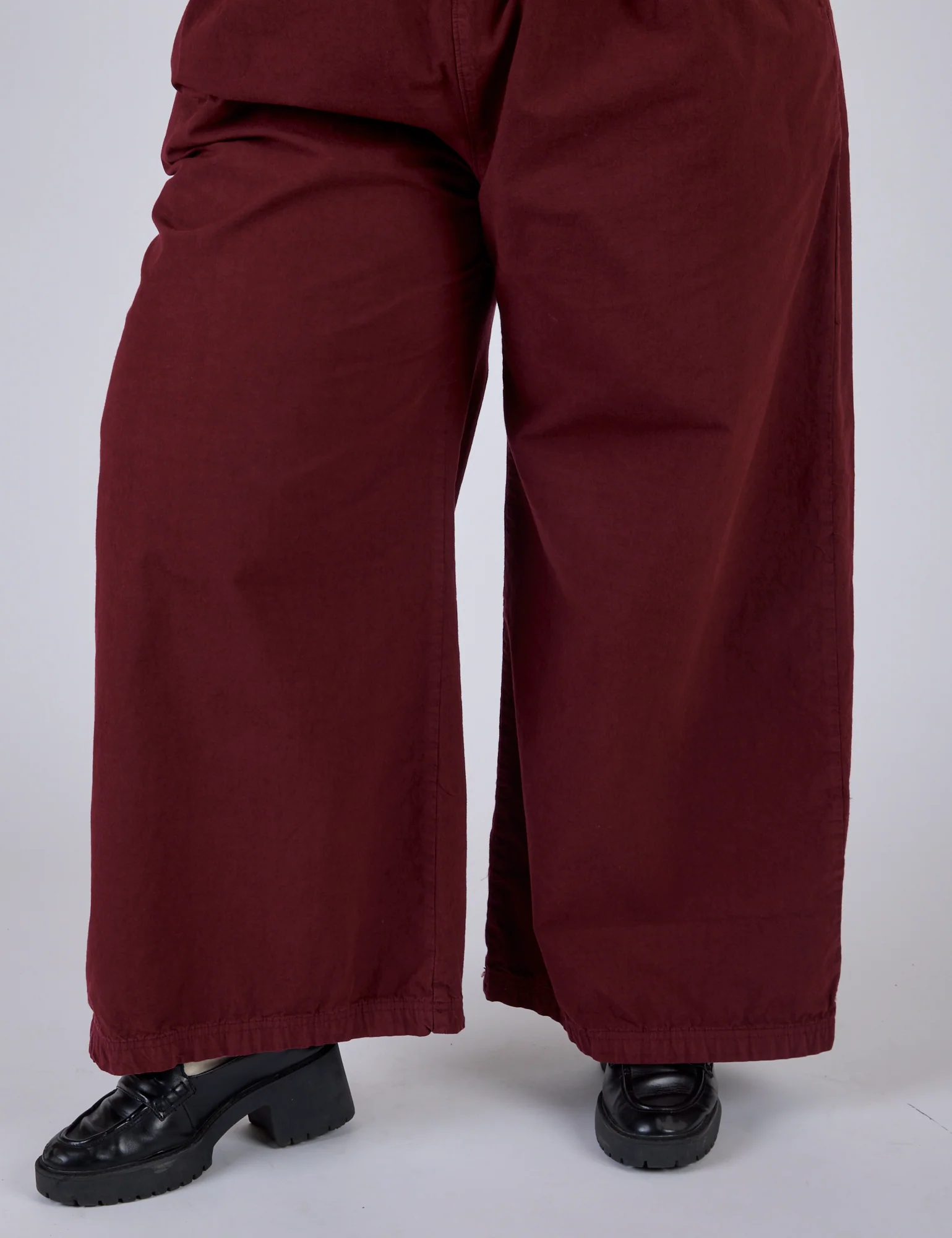 Pleated Pull-On Pants - Red Wine - Image 10