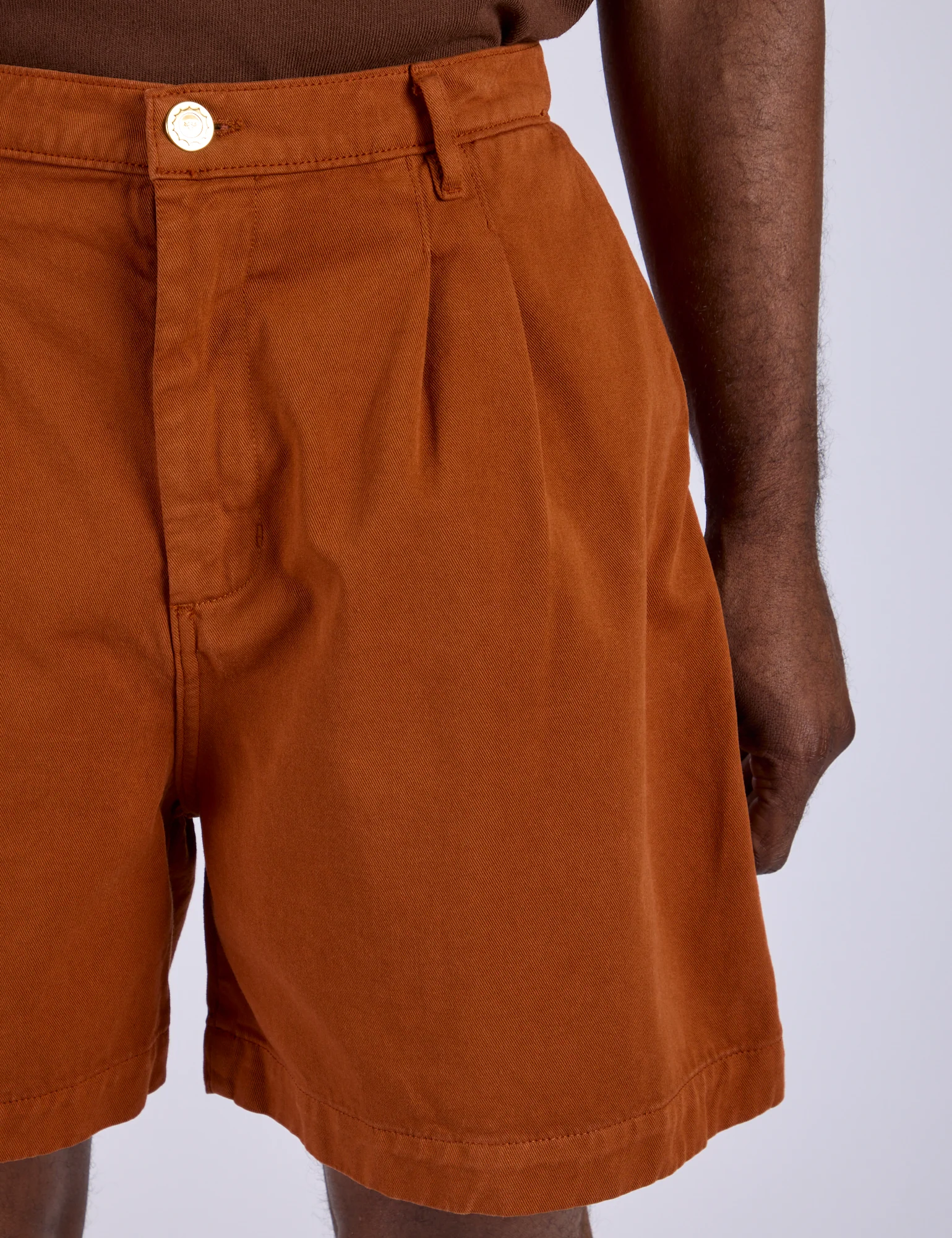 Pleated Trouser Shorts - Burnt Terracotta - Image 17