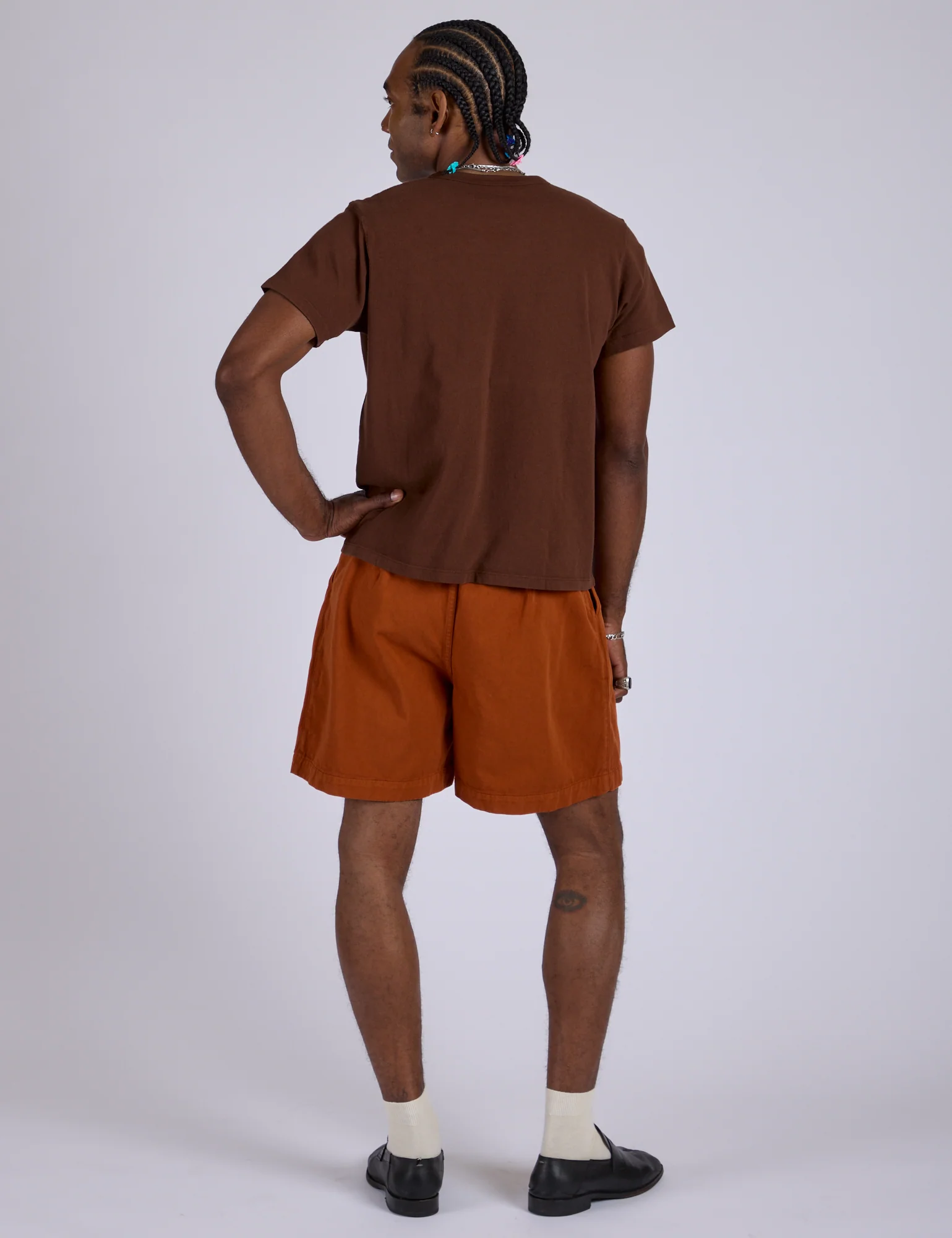 Pleated Trouser Shorts - Burnt Terracotta - Image 21