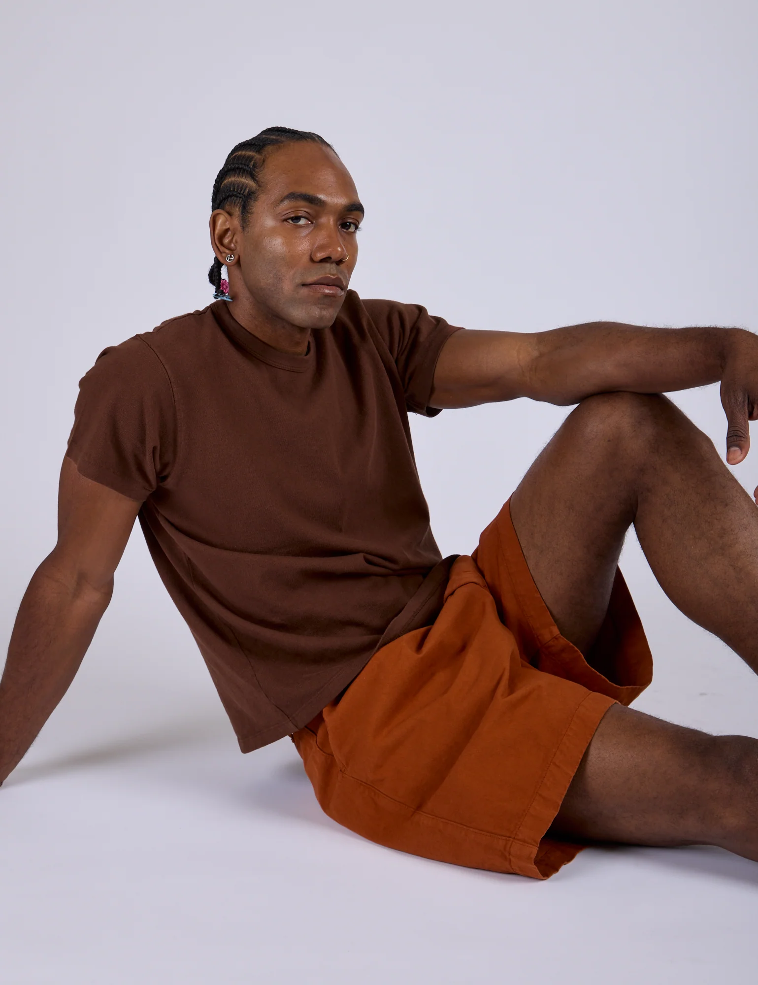 Pleated Trouser Shorts - Burnt Terracotta - Image 22