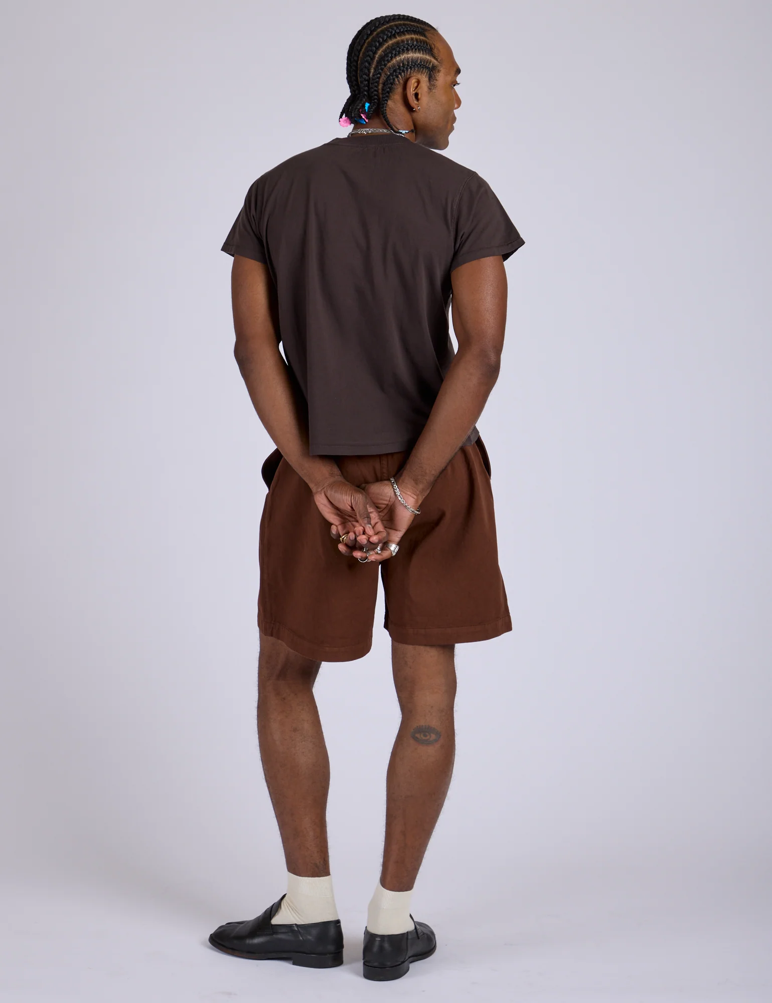 Pleated Trouser Shorts - Fudgesicle Brown - Image 8