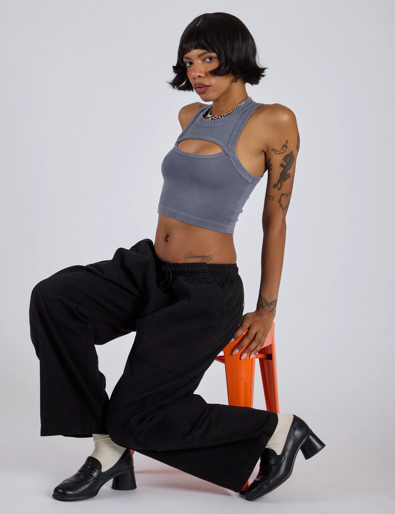 Porthole Tank - Washed Grey - Image 14