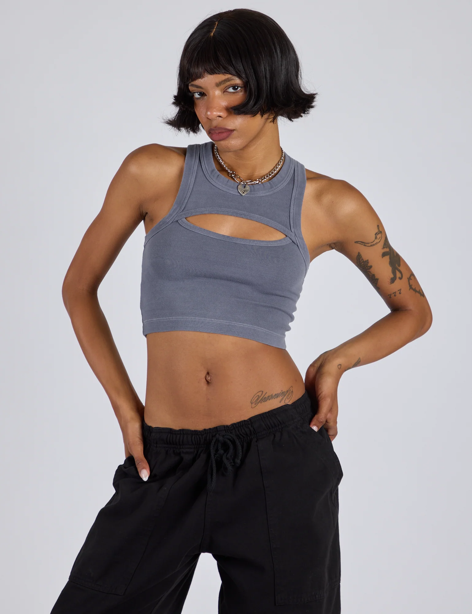 Porthole Tank - Washed Grey - Image 8