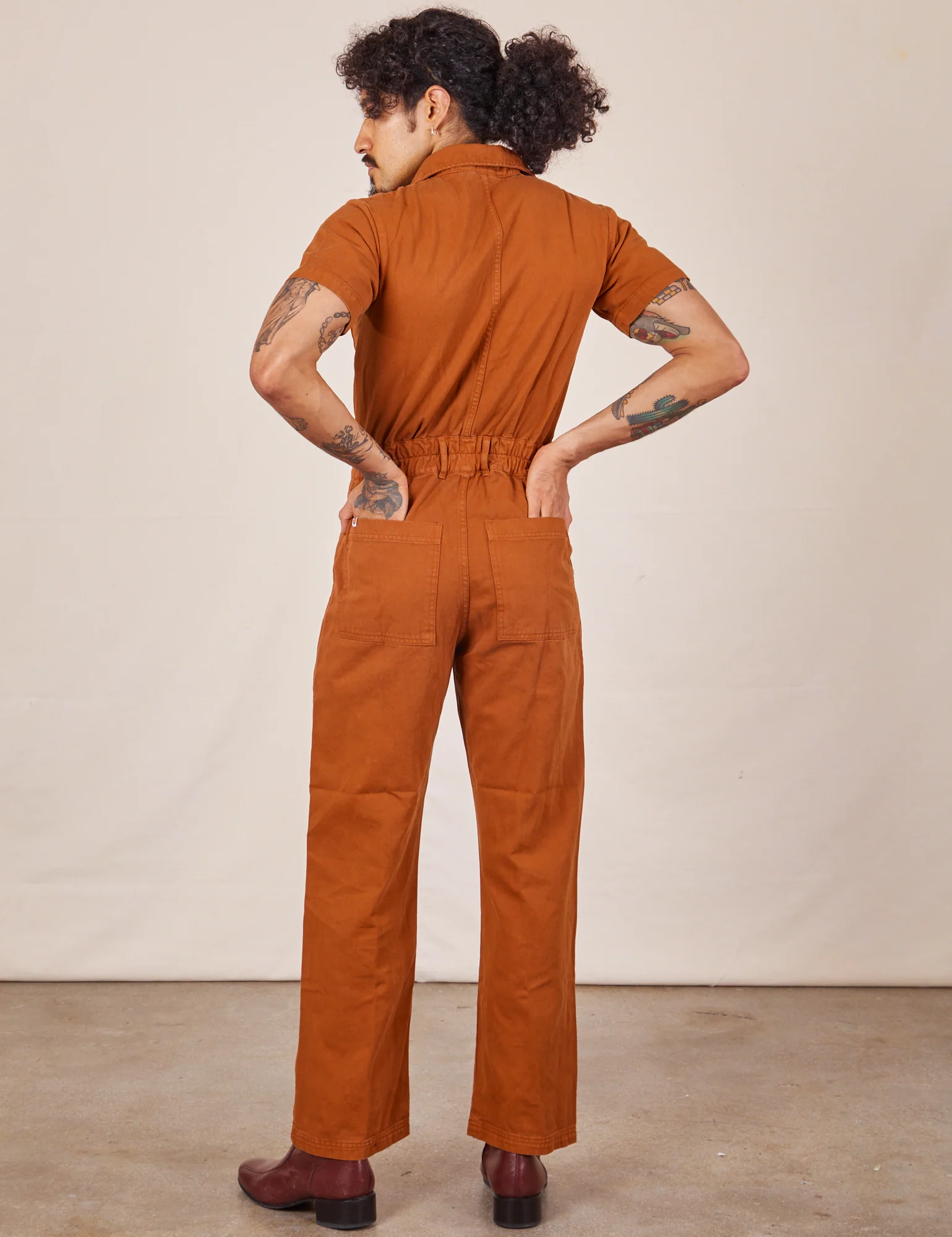Short Sleeve Jumpsuit - Burnt Terracotta *FINAL SALE* - Image 23