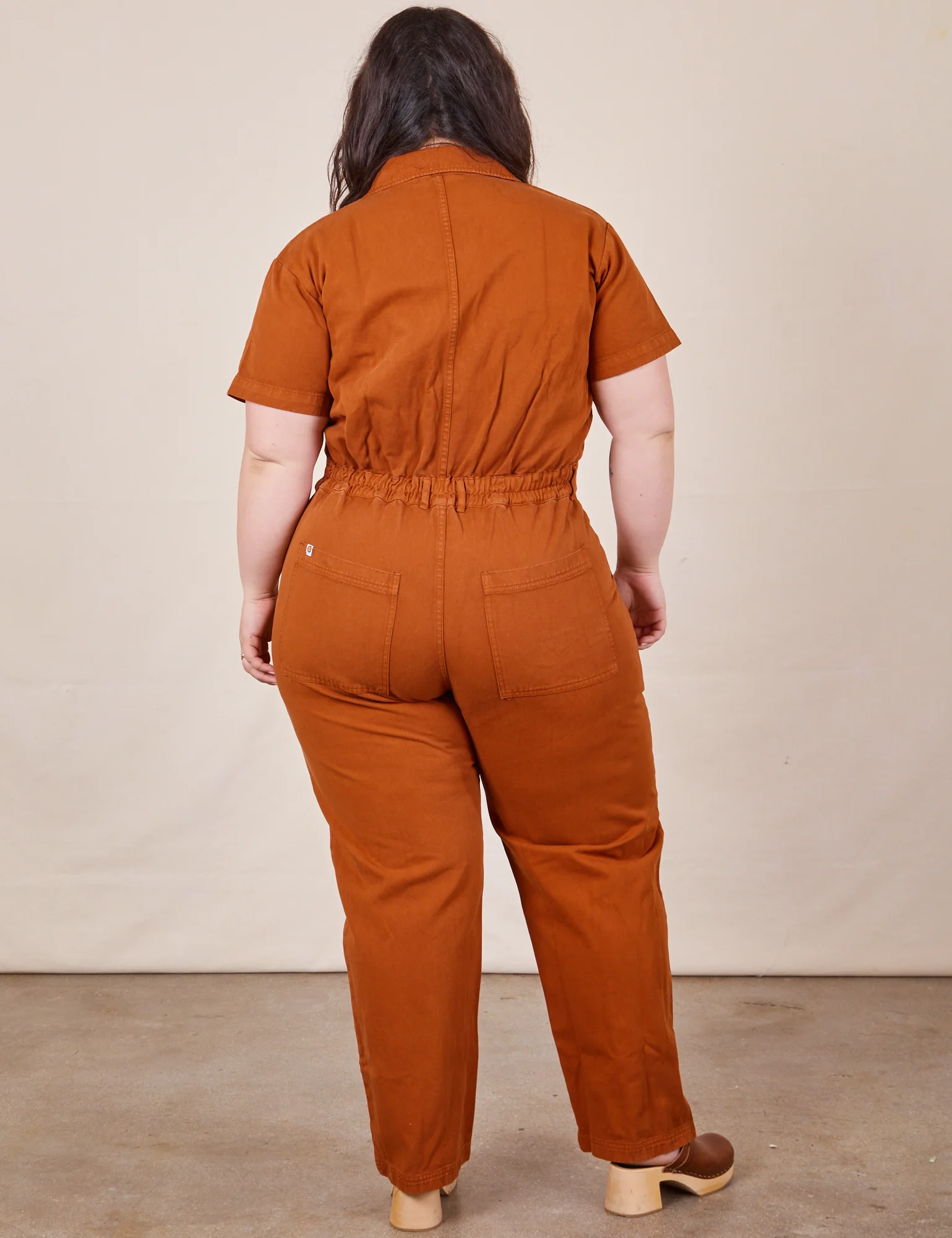 Short Sleeve Jumpsuit - Burnt Terracotta *FINAL SALE* - Image 34