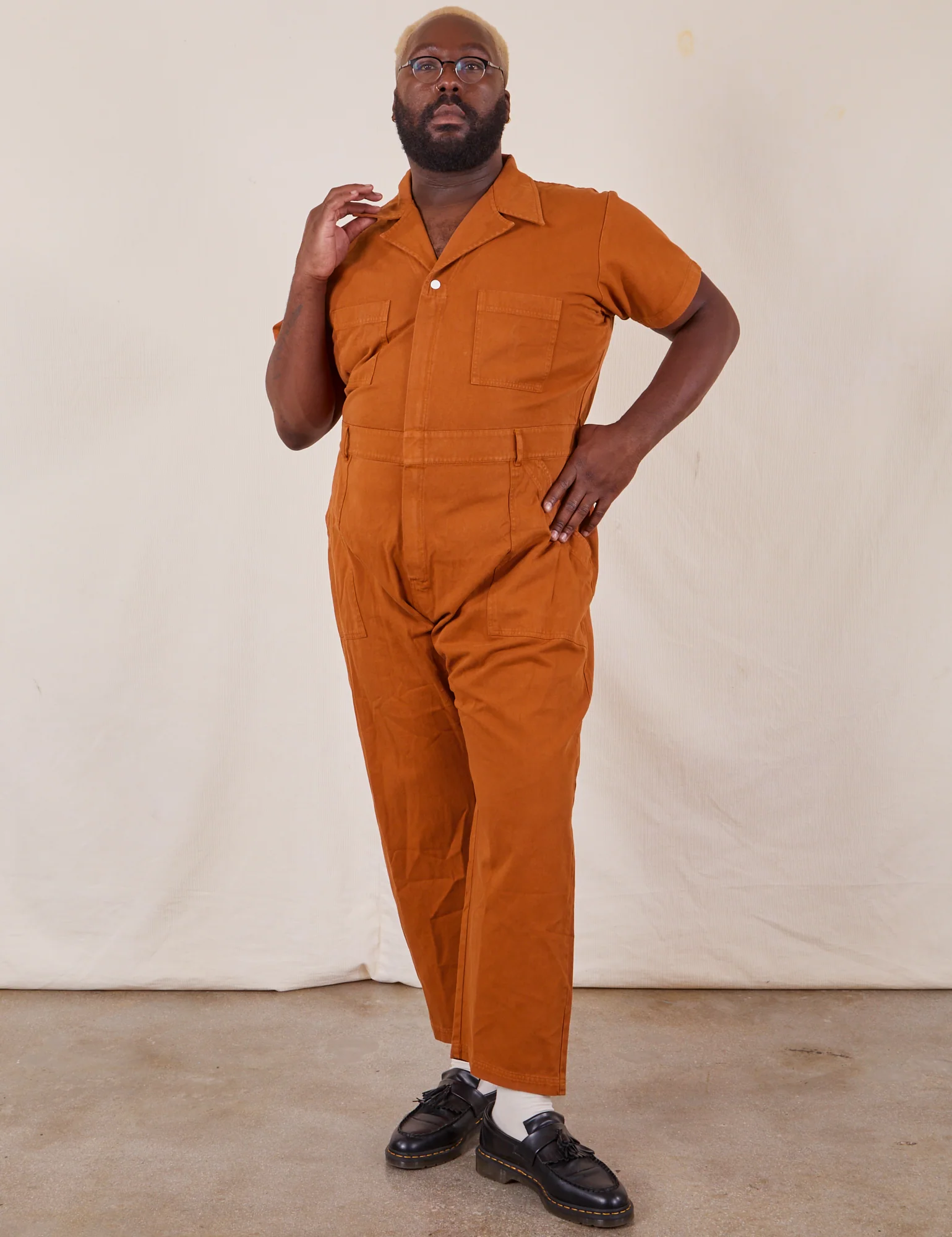 Short Sleeve Jumpsuit - Burnt Terracotta *FINAL SALE* - Image 35