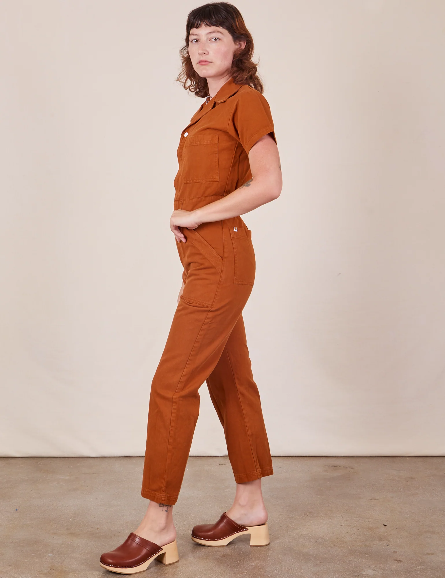 Short Sleeve Jumpsuit - Burnt Terracotta *FINAL SALE* - Image 6