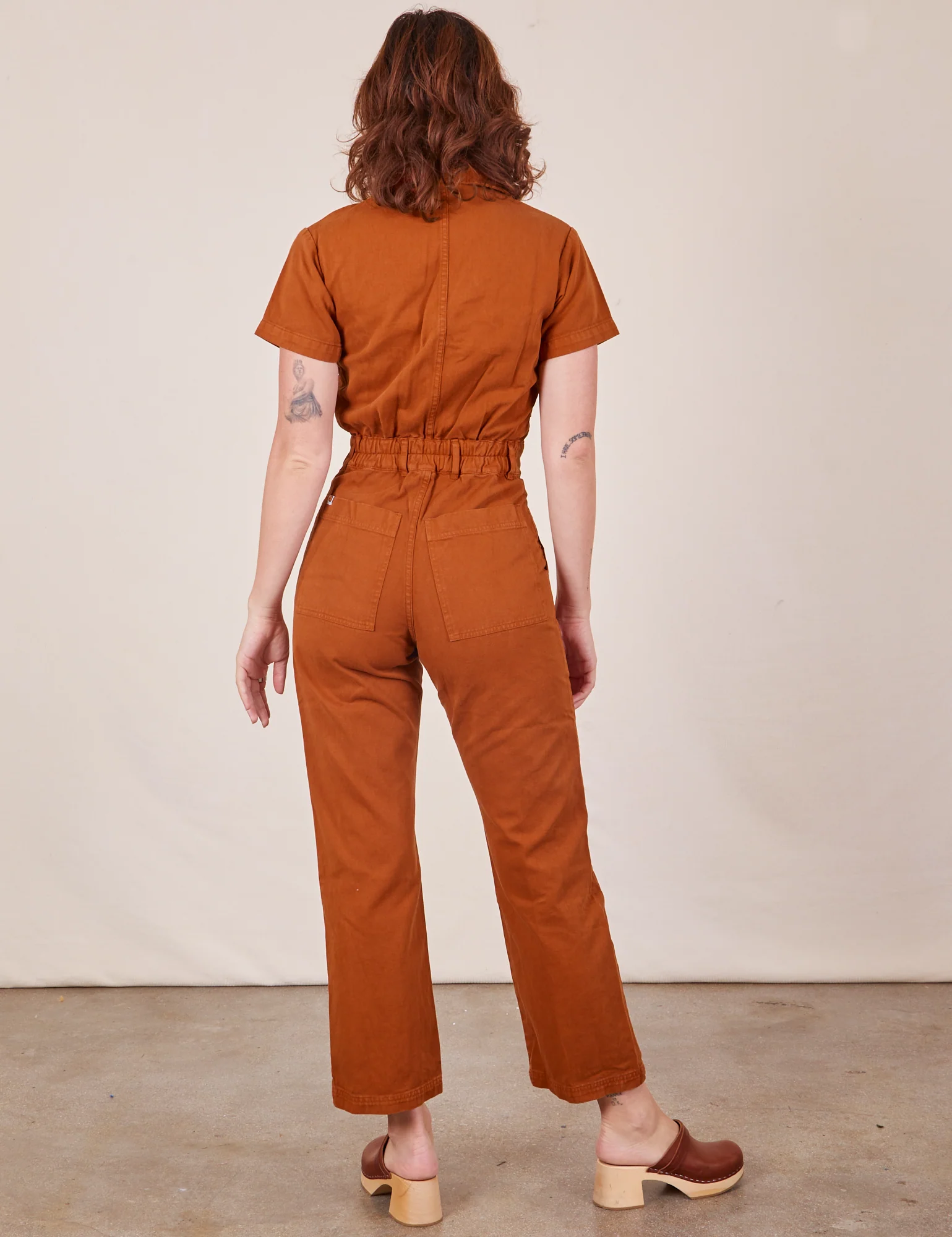 Short Sleeve Jumpsuit - Burnt Terracotta *FINAL SALE* - Image 9