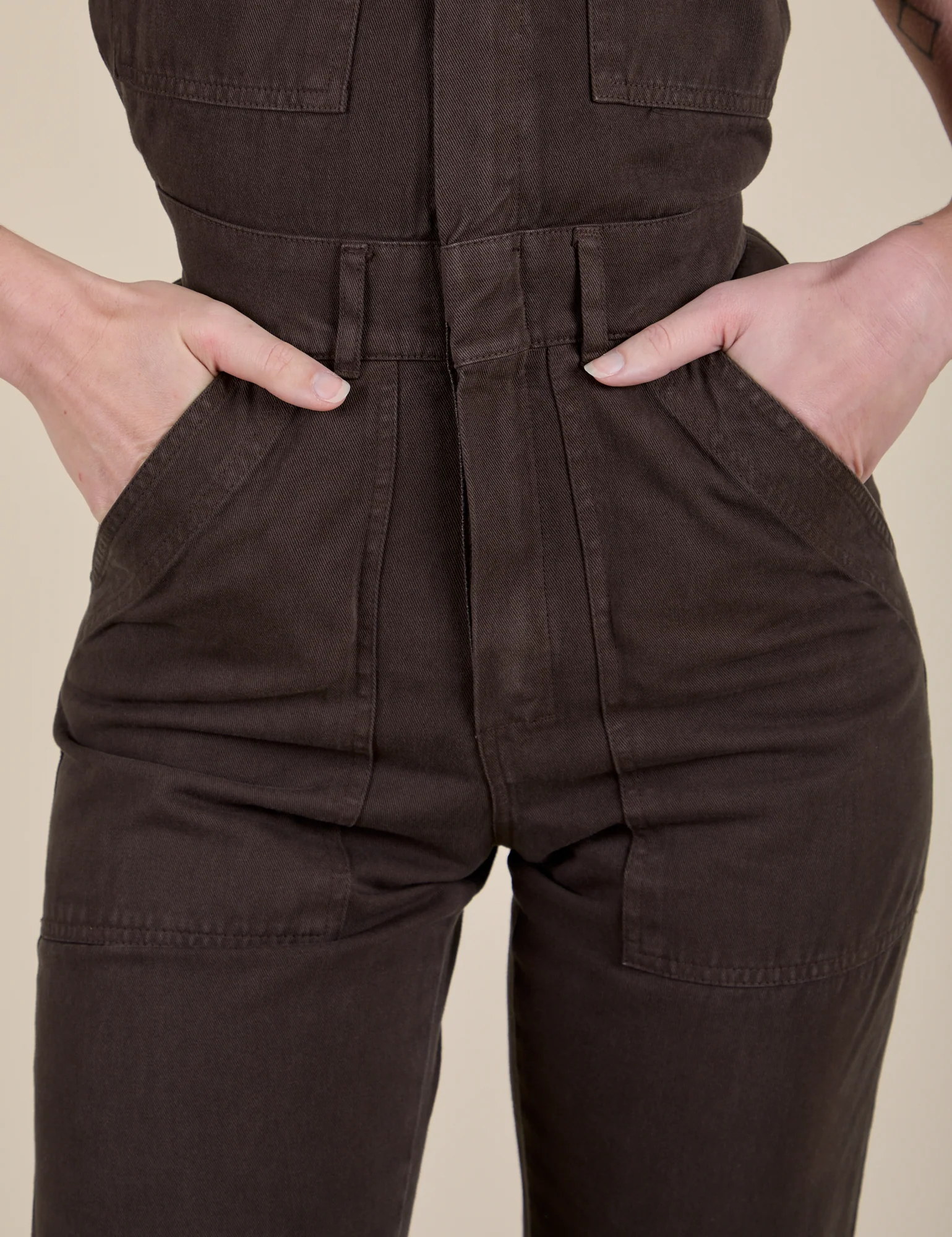 Short Sleeve Jumpsuit - Espresso Brown - Image 16