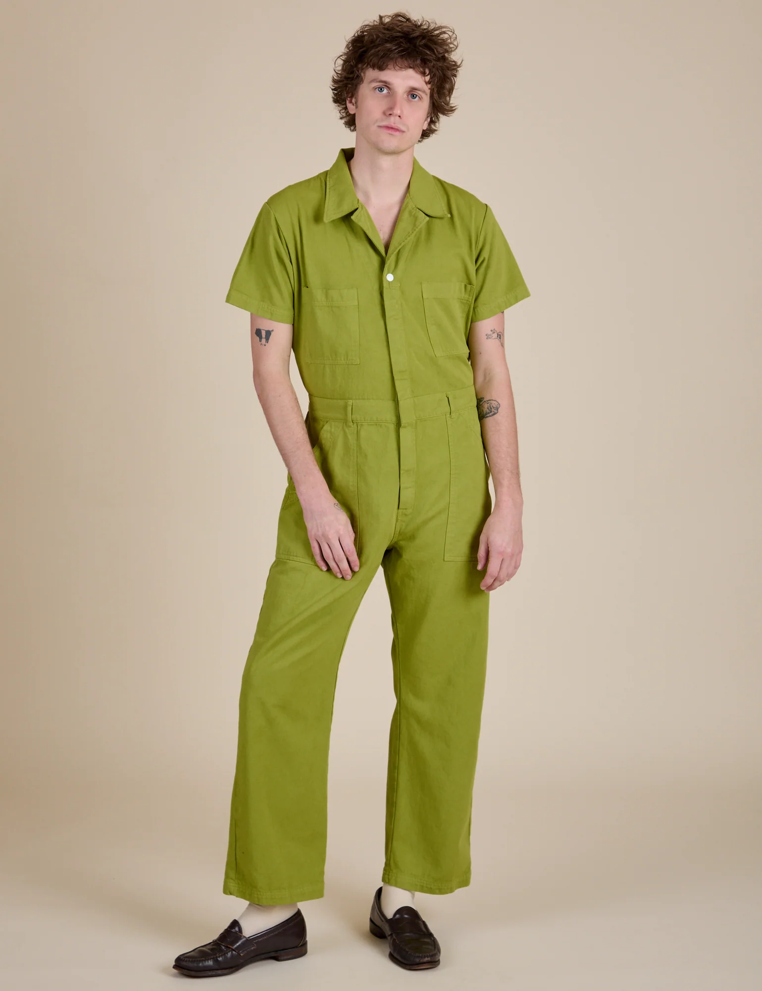 Short Sleeve Jumpsuit - Gross Green - Image 16