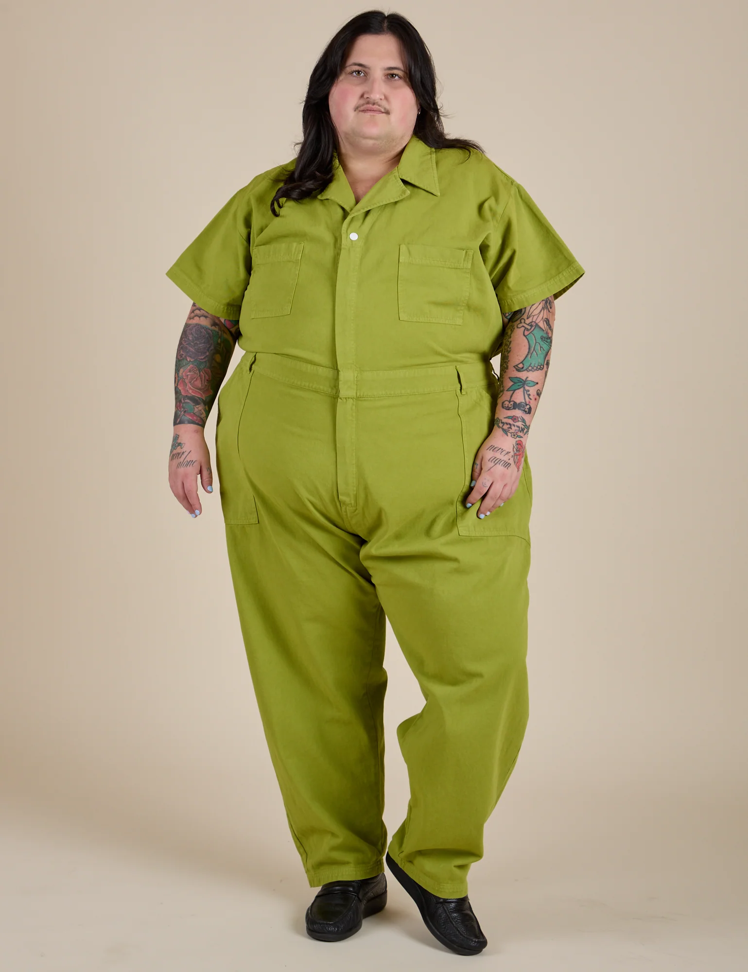 Short Sleeve Jumpsuit - Gross Green - Image 9