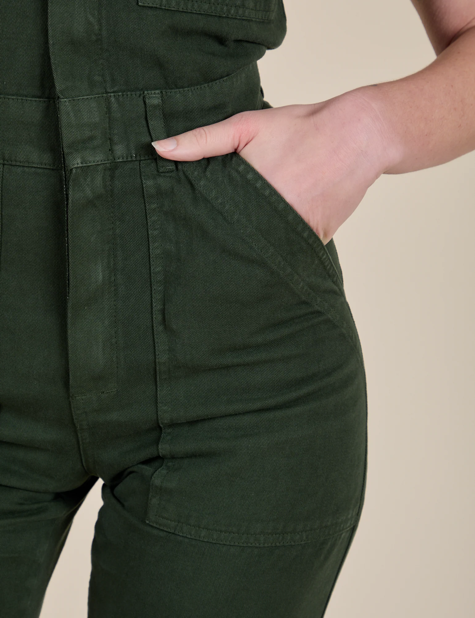 Short Sleeve Jumpsuit - Swamp Green - Image 16