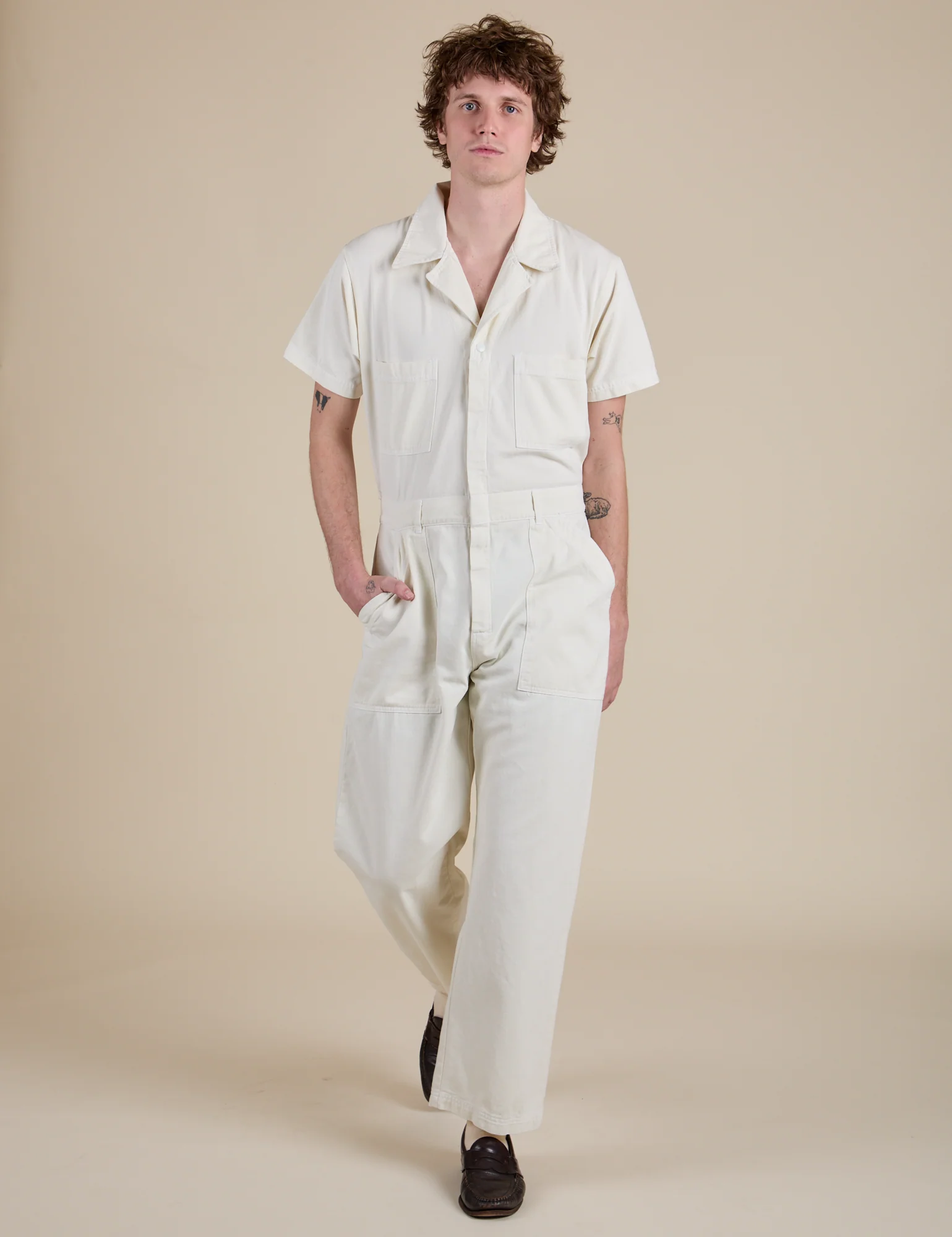Short Sleeve Jumpsuit - Vintage Tee White - Image 19