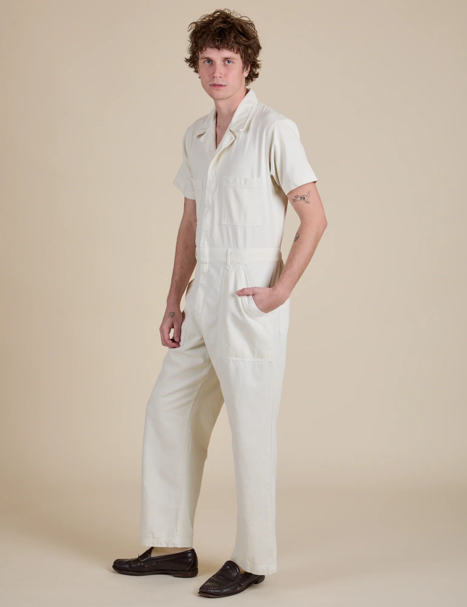 Short Sleeve Jumpsuit - Vintage Tee White - Image 22