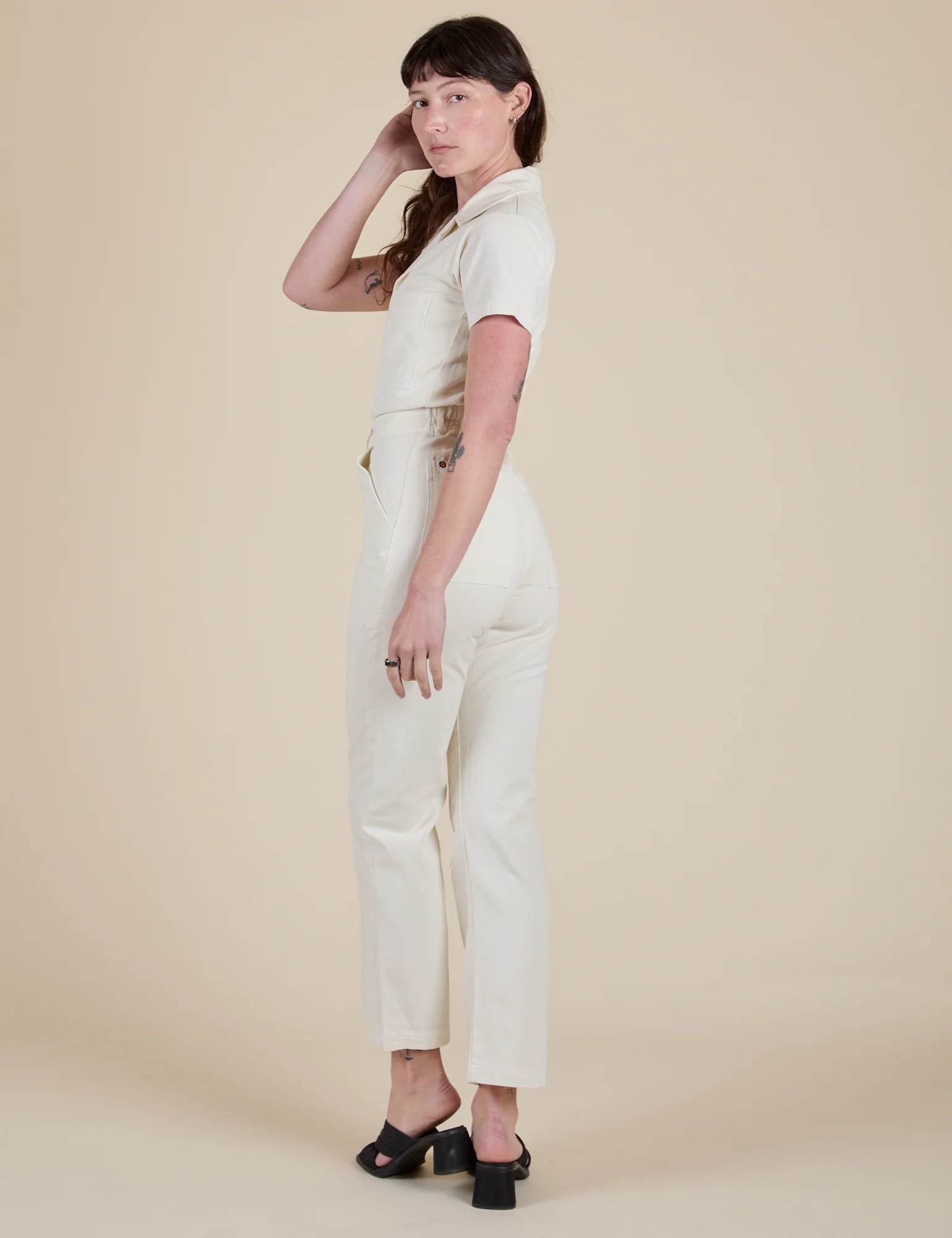 Short Sleeve Jumpsuit - Vintage Tee White - Image 8